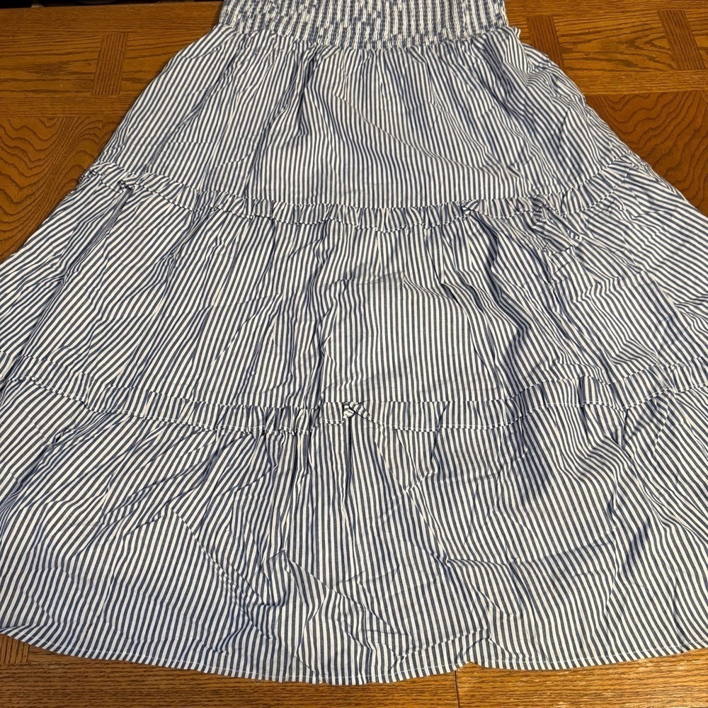 NEW Sugarlips Katie Striped Smocked Bodice Tiered Midi Dress Sz XL Milkmaid Chic - Picture 8 of 16